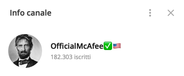 Dal Canale Telegram Jonh McAfee