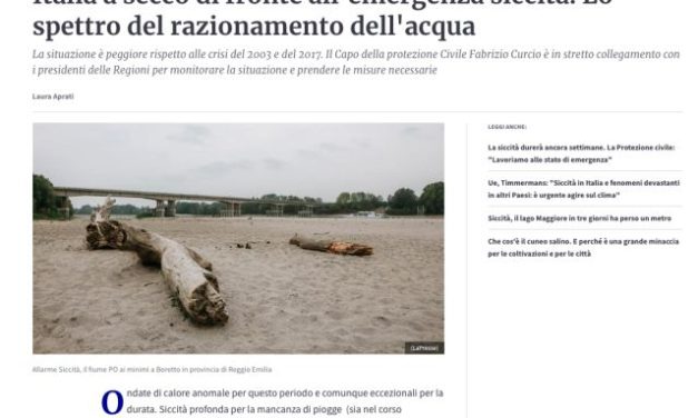 Carenza d’acqua, l’ennesima presa per il culo