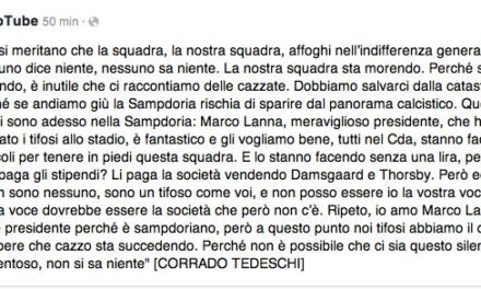 Cara Sampdoria, caro Tedeschi